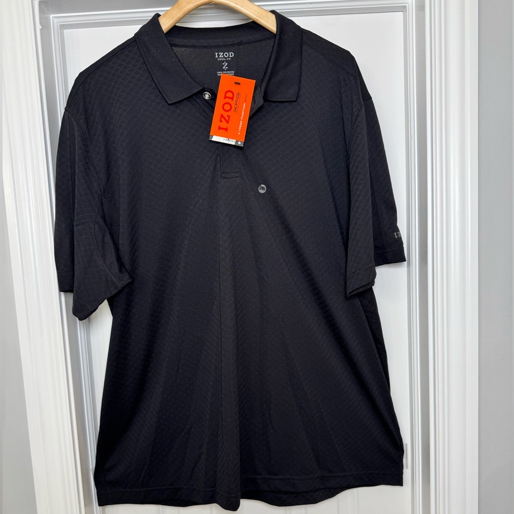 Izod black golf shirt. XXL.  New with tags.